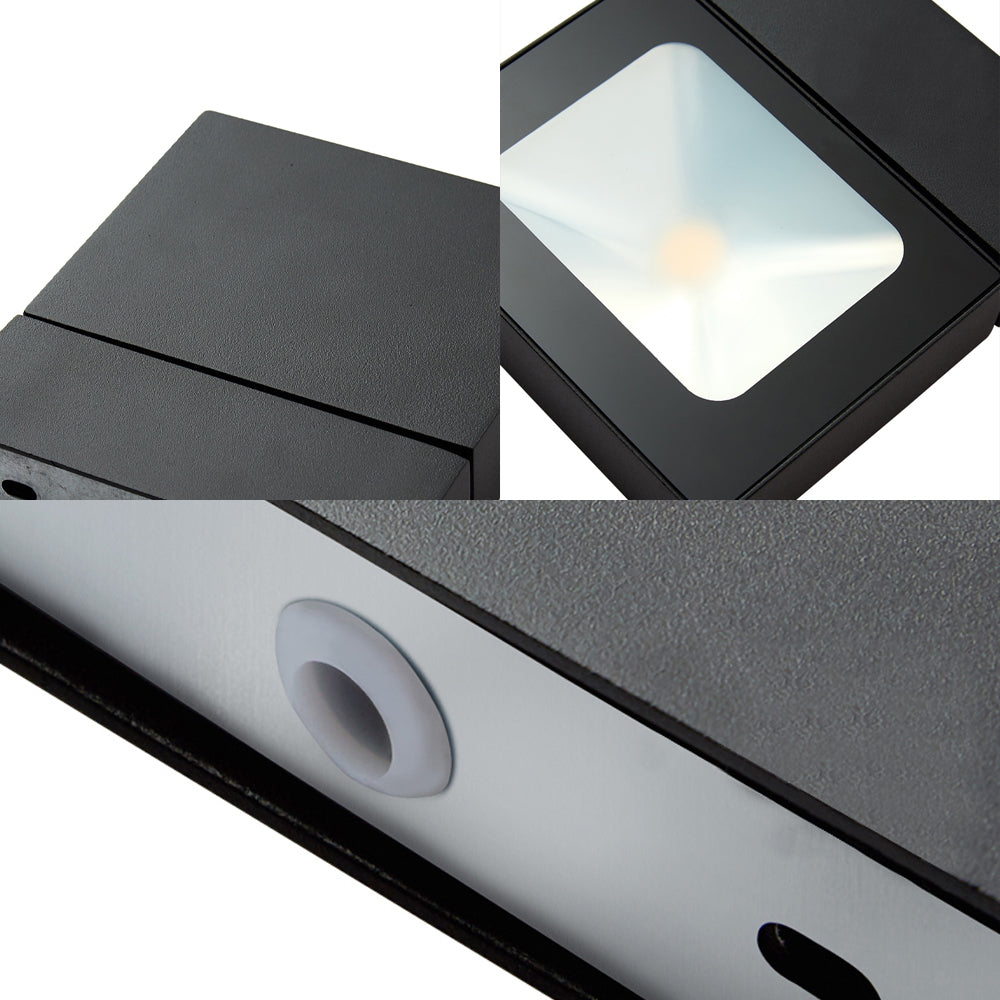 Lisslune | Rectangular Wall Light Modern Metal Black/White/Grey LED Wall Mount Light with Rotatable Design