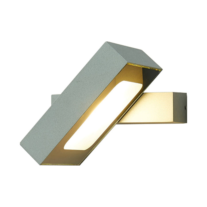 Lisslune | Rectangular Wall Light Modern Metal Black/White/Grey LED Wall Mount Light with Rotatable Design