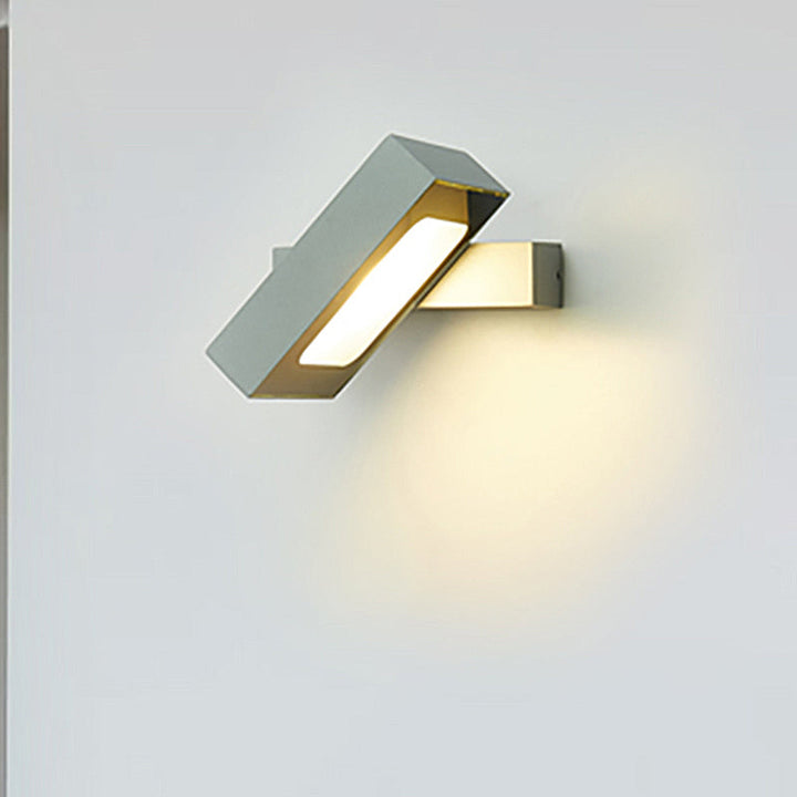 Lisslune | Rectangular Wall Light Modern Metal Black/White/Grey LED Wall Mount Light with Rotatable Design