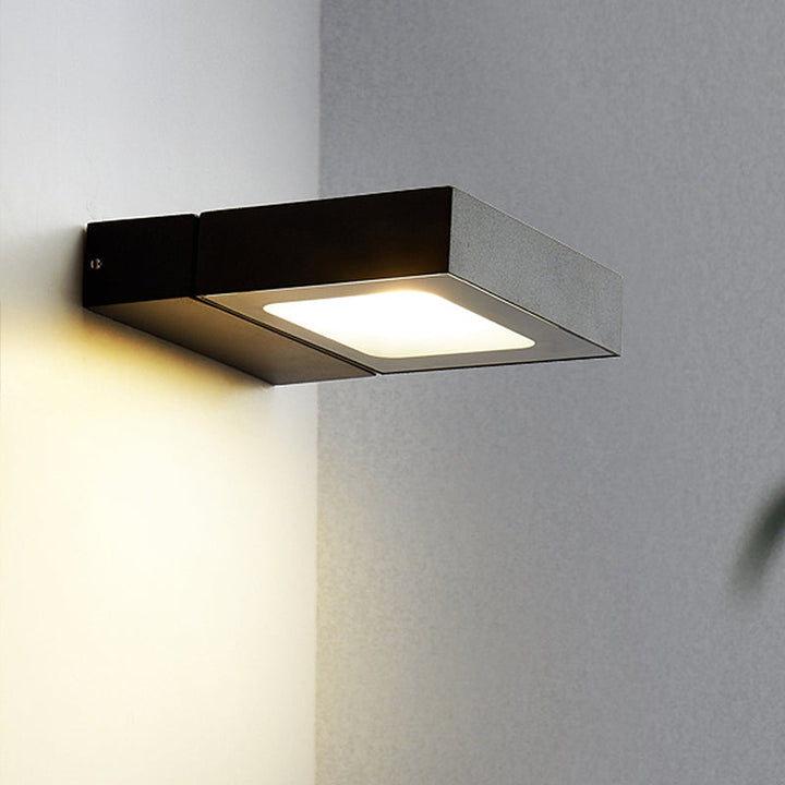 Lisslune | Rectangular Wall Light Modern Metal Black/White/Grey LED Wall Mount Light with Rotatable Design