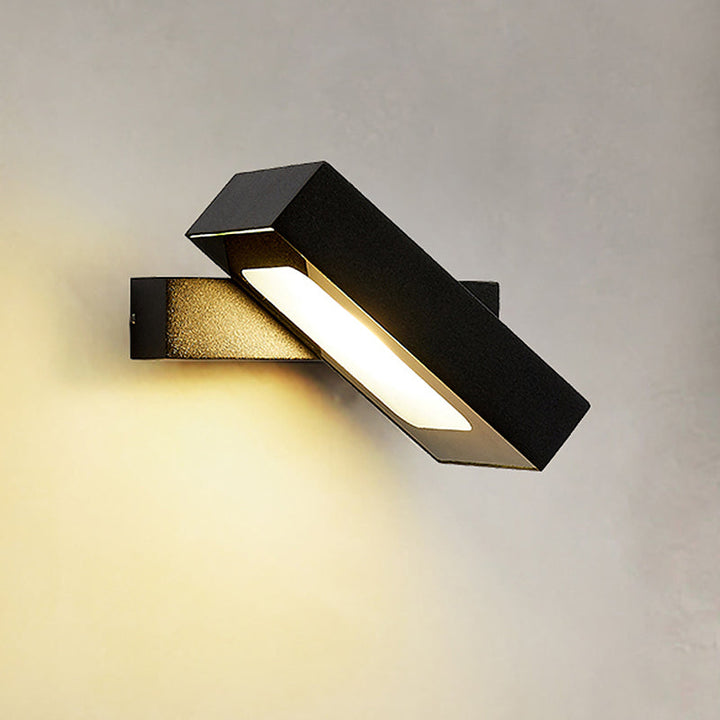 Lisslune | Rectangular Wall Light Modern Metal Black/White/Grey LED Wall Mount Light with Rotatable Design