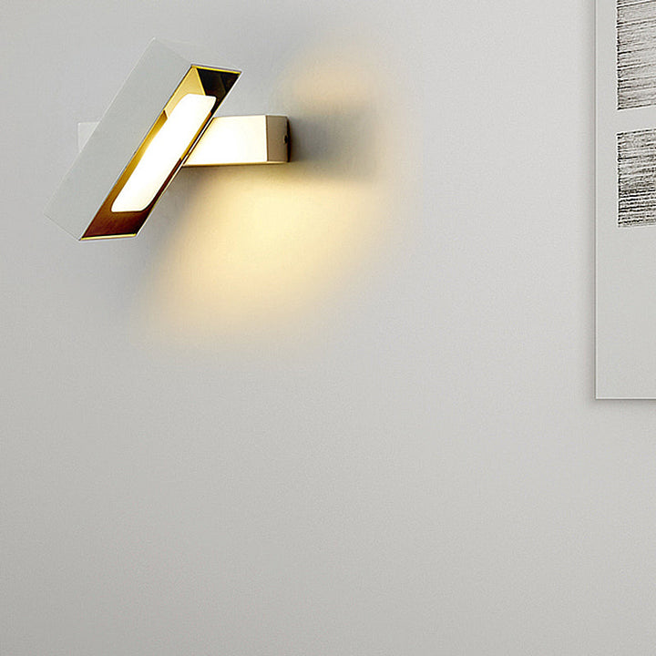 Lisslune | Rectangular Wall Light Modern Metal Black/White/Grey LED Wall Mount Light with Rotatable Design
