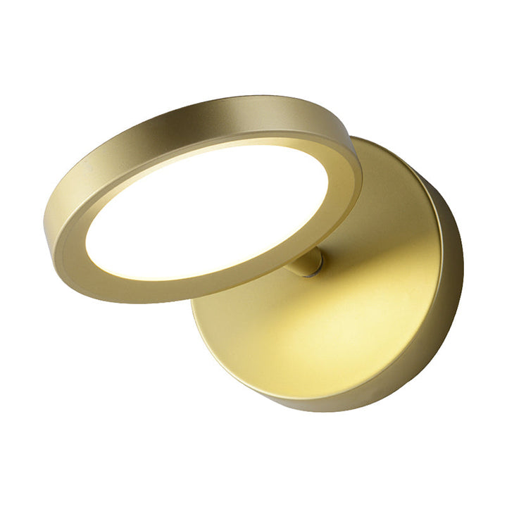 Lisslune | Modernist LED Wall Light with Metal Shade Black/Gold Round Wall Mounted Light