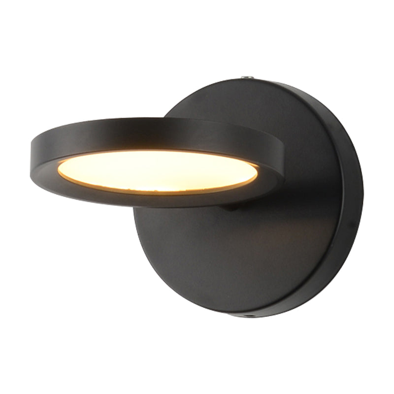 Lisslune | Modernist LED Wall Light with Metal Shade Black/Gold Round Wall Mounted Light