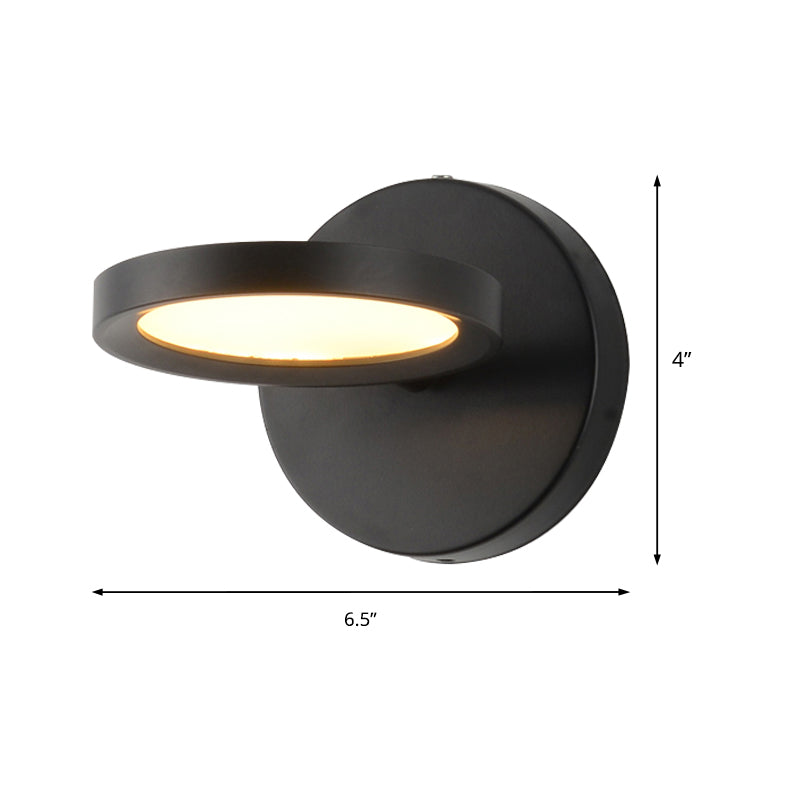 Lisslune | Modernist LED Wall Light with Metal Shade Black/Gold Round Wall Mounted Light