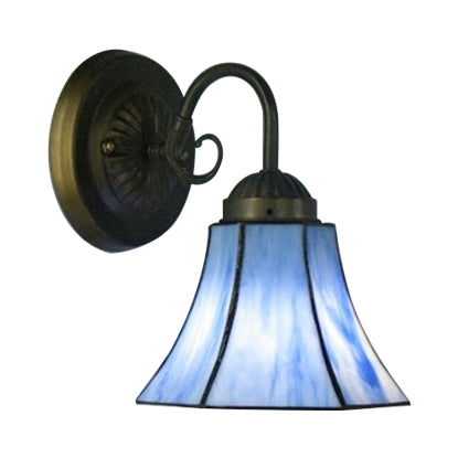 Lisslune | Blue Glass Bell Wall Lamp with Goose Head 1 Light Vintage Indoor Wall Lighting