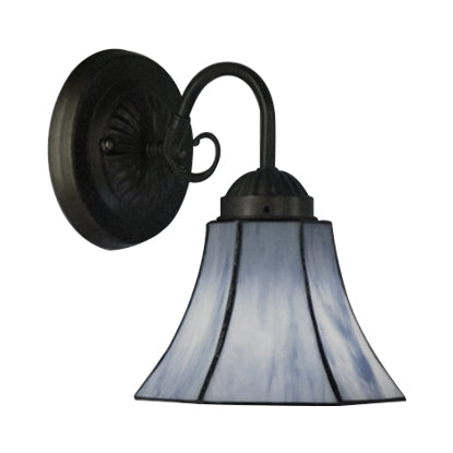 Lisslune | Blue Glass Bell Wall Lamp with Goose Head 1 Light Vintage Indoor Wall Lighting