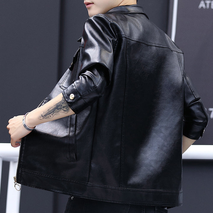 Men's Stylish Leather Jacket with Practical Pockets Lisslune