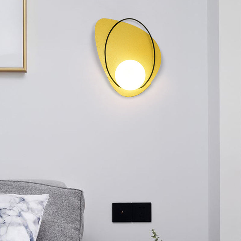 Lisslune | Metallic Petal-Shaped Wall Lamp Postmodern Single Living Room Wall Light Fixture