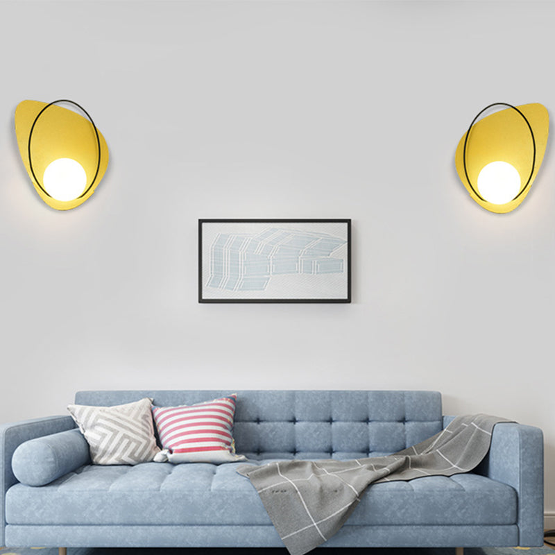 Lisslune | Metallic Petal-Shaped Wall Lamp Postmodern Single Living Room Wall Light Fixture