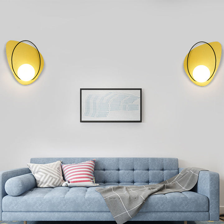 Lisslune | Metallic Petal-Shaped Wall Lamp Postmodern Single Living Room Wall Light Fixture