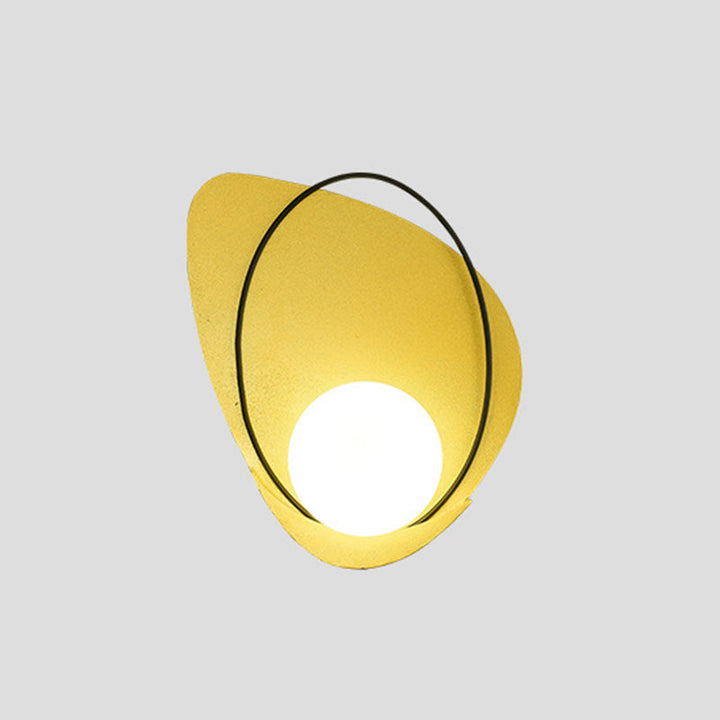Lisslune | Metallic Petal-Shaped Wall Lamp Postmodern Single Living Room Wall Light Fixture