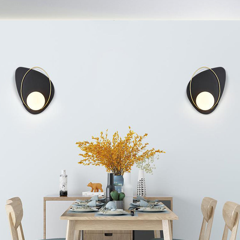 Lisslune | Metallic Petal-Shaped Wall Lamp Postmodern Single Living Room Wall Light Fixture