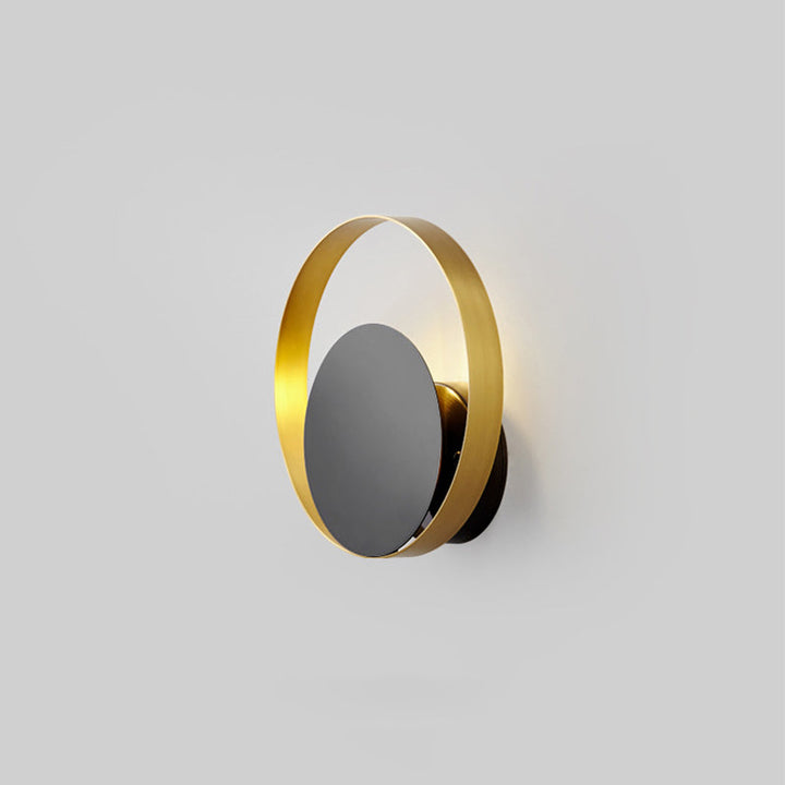 Lisslune | Black ring-shaped wall-mounted lights Post-Modern metallic LED wall lamp for the living room