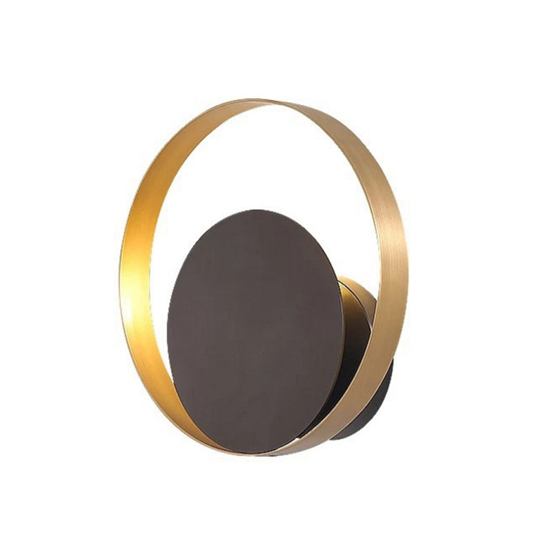 Lisslune | Black ring-shaped wall-mounted lights Post-Modern metallic LED wall lamp for the living room