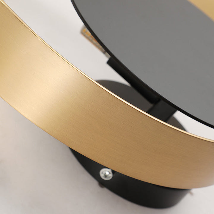 Lisslune | Black ring-shaped wall-mounted lights Post-Modern metallic LED wall lamp for the living room