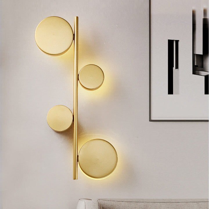 Lisslune | Circle Wall Mounted Light Post-Modern Metallic Living Room LED Wall Lighting for Living Room
