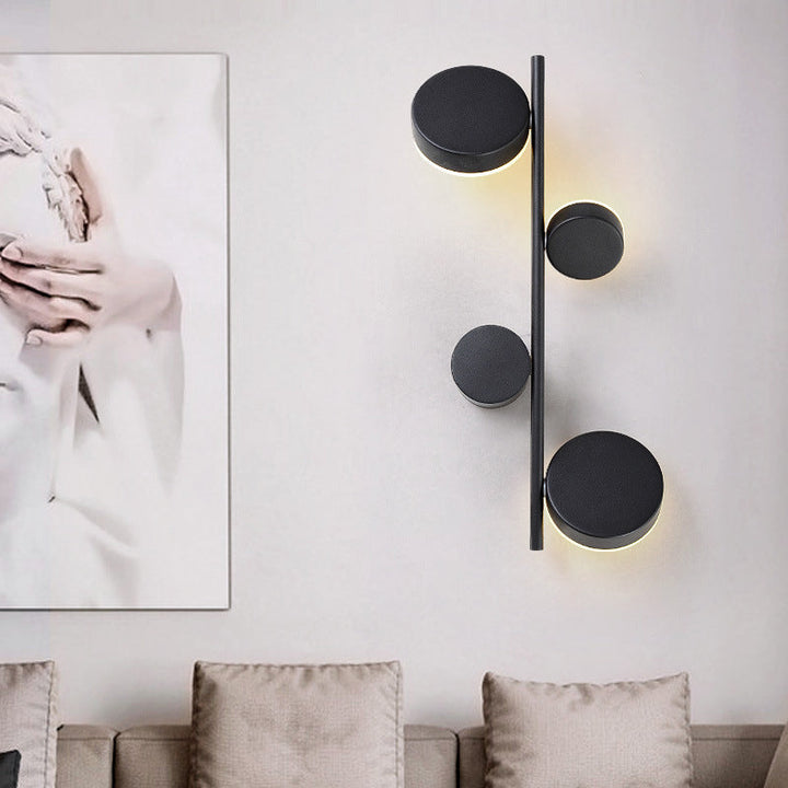 Lisslune | Circle Wall Mounted Light Post-Modern Metallic Living Room LED Wall Lighting for Living Room
