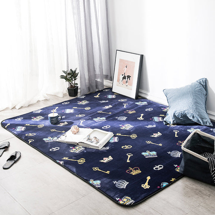 Lisslune | Classic Fairy Tale Pattern Rug Multicolored Modern Rug Polypropylene Non-Slip Backing Washable Pet-Friendly Area Rug for the Living Room