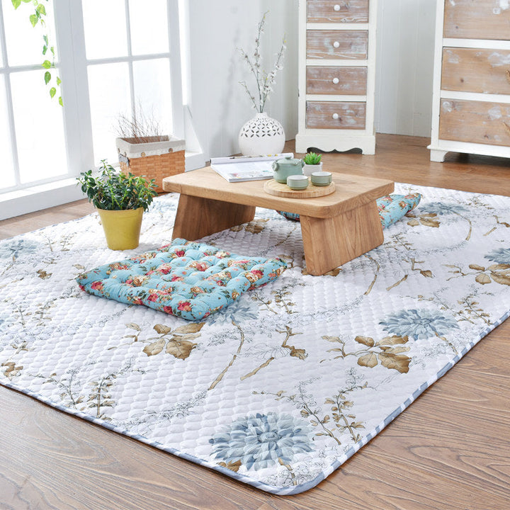 Lisslune | Aesthetics Botanic Carpet Multi-Color Nordic Carpet Cotton Machine Wash Padded Quilt Carpet