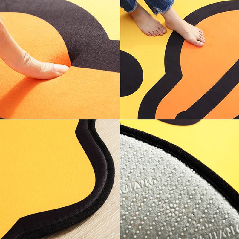 Lisslune | Yellow Duck Pattern Carpet Cotton Cartoon Area Rug Non-Slip Back Floor Mat for Kids Room