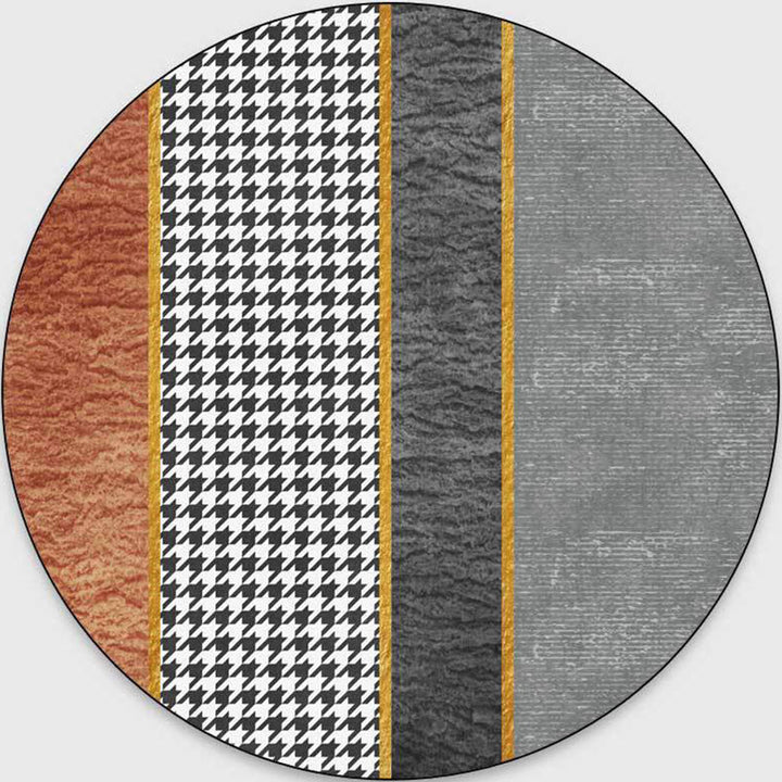 Lisslune | Glam Mid-Century Rug Multicolor Marble Look Rug Pet Friendly Stain Resistant Non-Slip Back Rug for Living Room