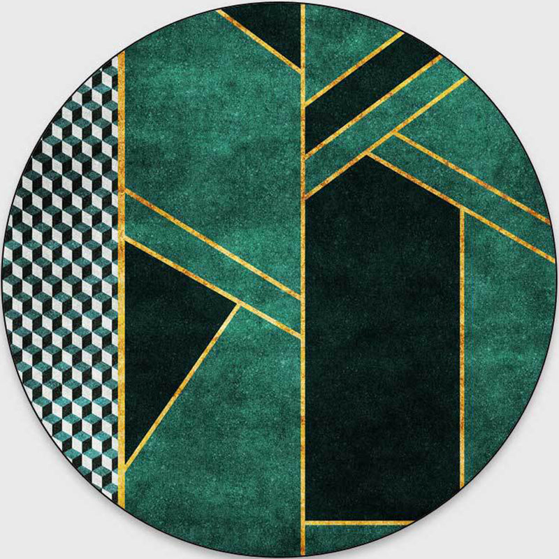Lisslune | Glam Mid-Century Rug Multicolor Marble Look Rug Pet Friendly Stain Resistant Non-Slip Back Rug for Living Room