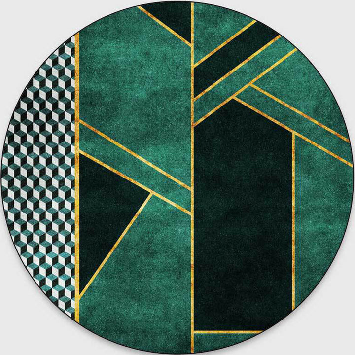 Lisslune | Glam Mid-Century Rug Multicolor Marble Look Rug Pet Friendly Stain Resistant Non-Slip Back Rug for Living Room