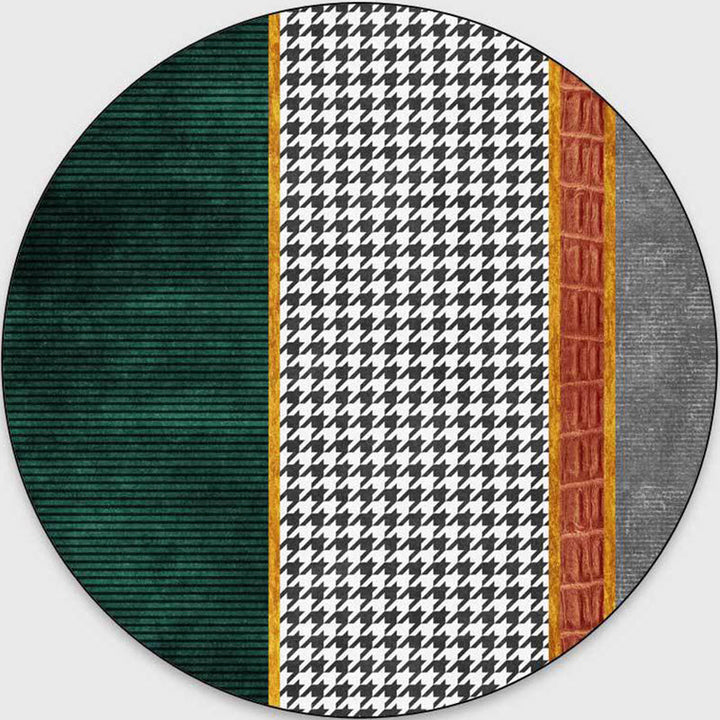 Lisslune | Glam Mid-Century Rug Multicolor Marble Look Rug Pet Friendly Stain Resistant Non-Slip Back Rug for Living Room