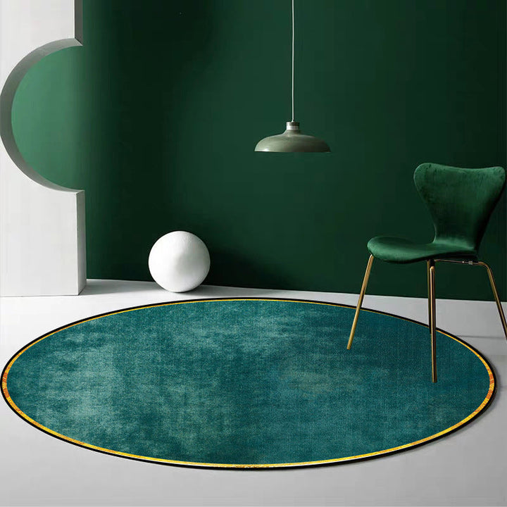 Lisslune | Retro Emerald Green Solid Carpet Polypropylene Luxury Carpet Stain-Resistant Washable Non-Slip Carpet for Home Decoration