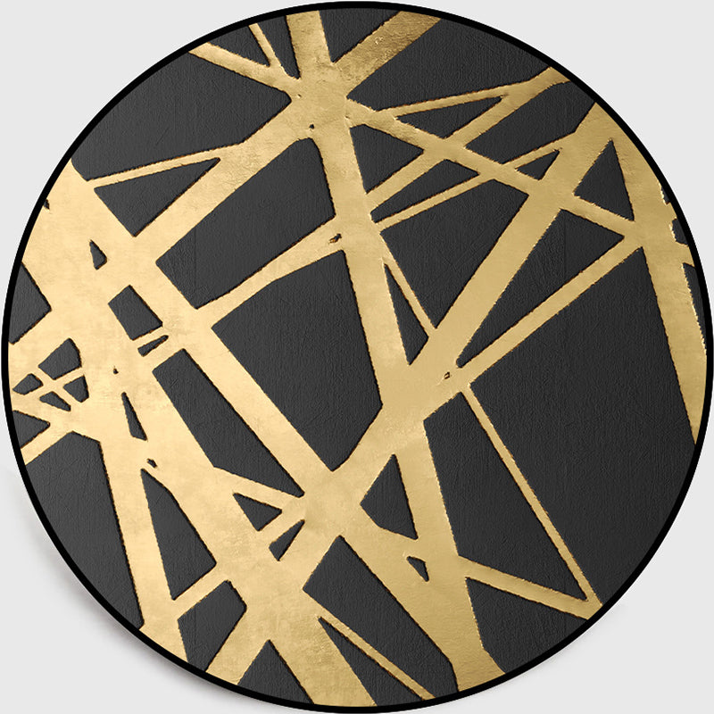 Lisslune | Gold Criss-Cross Patterned Rug Synthetic Glam Rug Pet-Friendly Non-Slip Back Machine Washable Rug for Home Decor