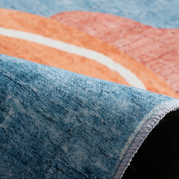 Lisslune | Trendy Geometric Patchwork Rug Multicolor Postmodern Rug Polyester Non-Slip Machine Washable Pet Friendly Rug for Home