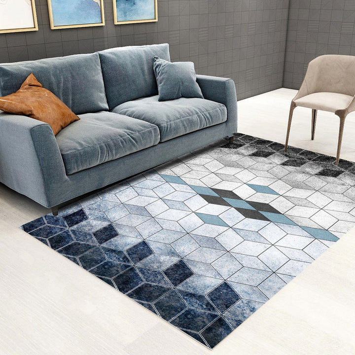 Lisslune | Trendy Geometric Patchwork Rug Multicolor Postmodern Rug Polyester Non-Slip Machine Washable Pet Friendly Rug for Home