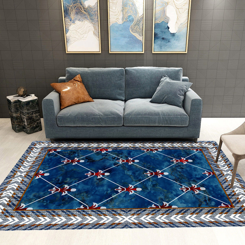 Lisslune | Trendy Geometric Patchwork Rug Multicolor Postmodern Rug Polyester Non-Slip Machine Washable Pet Friendly Rug for Home