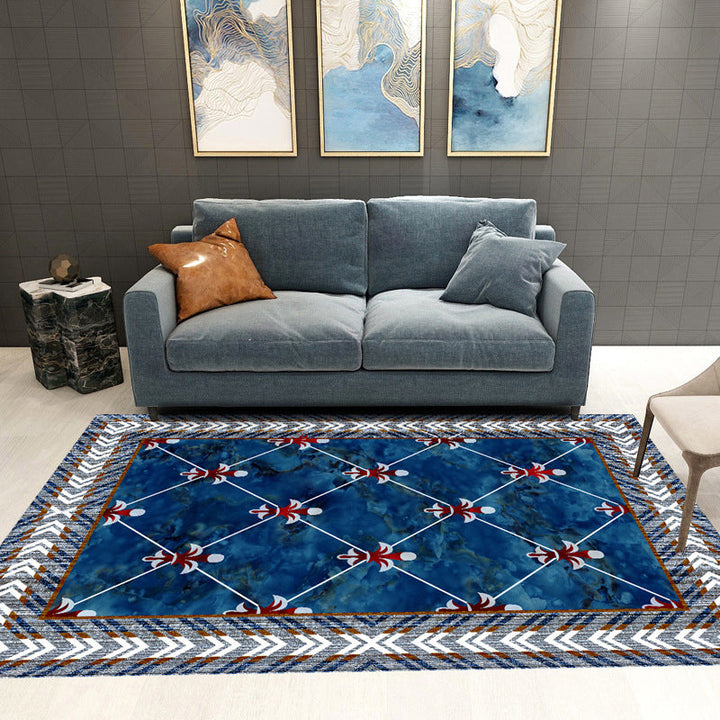 Lisslune | Trendy Geometric Patchwork Rug Multicolor Postmodern Rug Polyester Non-Slip Machine Washable Pet Friendly Rug for Home