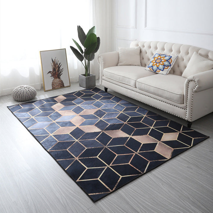 Lisslune | Multi Color Geometric Floral Carpet Cotton Mid-Century Modern Carpet Pet Friendly Anti-Slip Carpet for Room