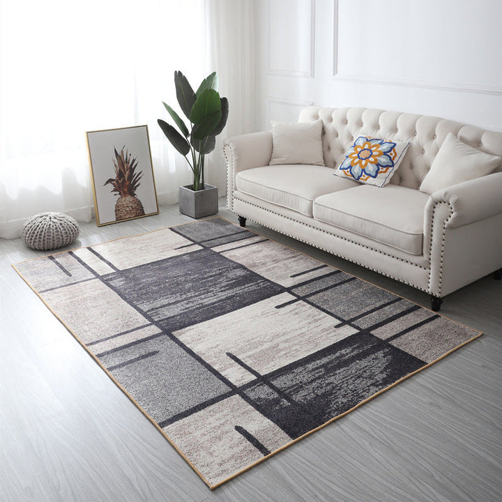 Lisslune | Multi Color Geometric Floral Carpet Cotton Mid-Century Modern Carpet Pet Friendly Anti-Slip Carpet for Room