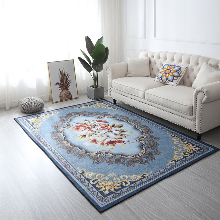 Lisslune | Multi Color Geometric Floral Carpet Cotton Mid-Century Modern Carpet Pet Friendly Anti-Slip Carpet for Room