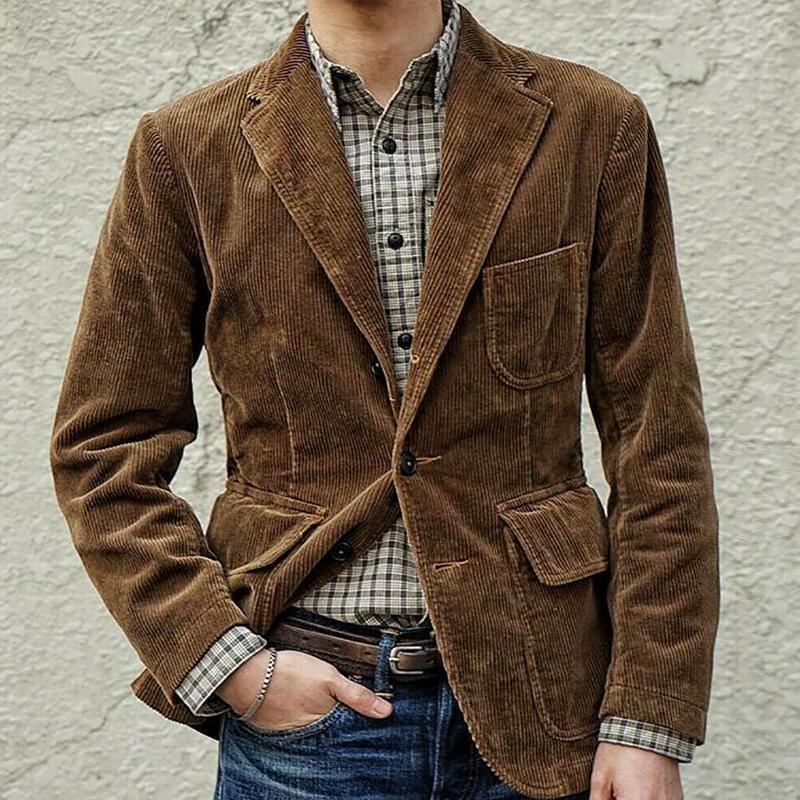 Men's cord blazer with modern details and practical pockets Lisslune