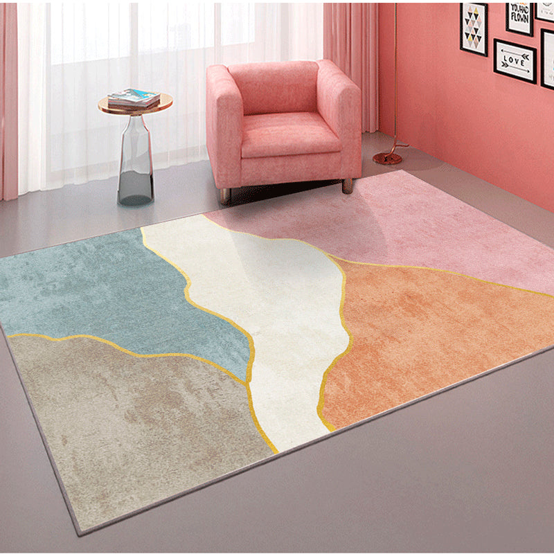 Lisslune | Contemporary Abstract Pattern Carpet Multicolor Polypropylene Carpet Non-Slip Pet Friendly Stain Resistant Carpet for Large Room