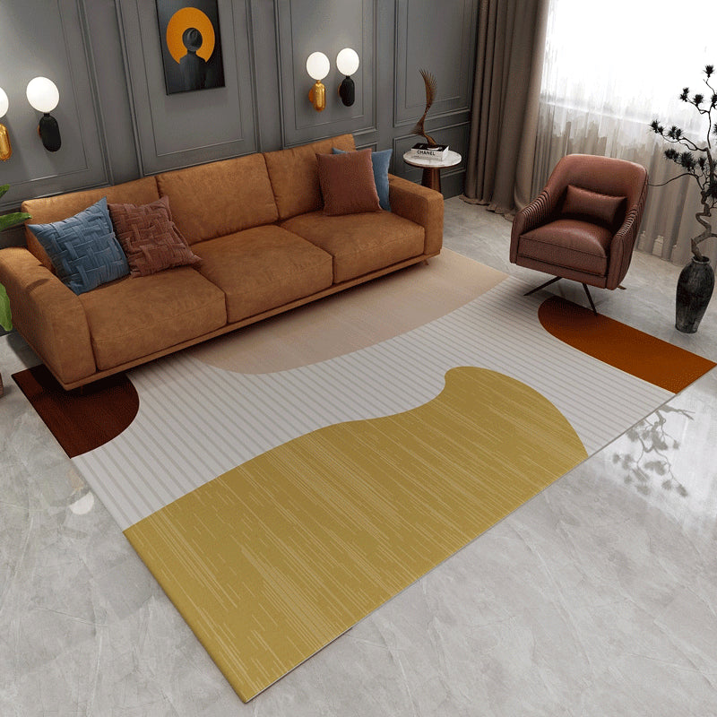 Lisslune | Contemporary Abstract Pattern Carpet Multicolor Polypropylene Carpet Non-Slip Pet Friendly Stain Resistant Carpet for Large Room