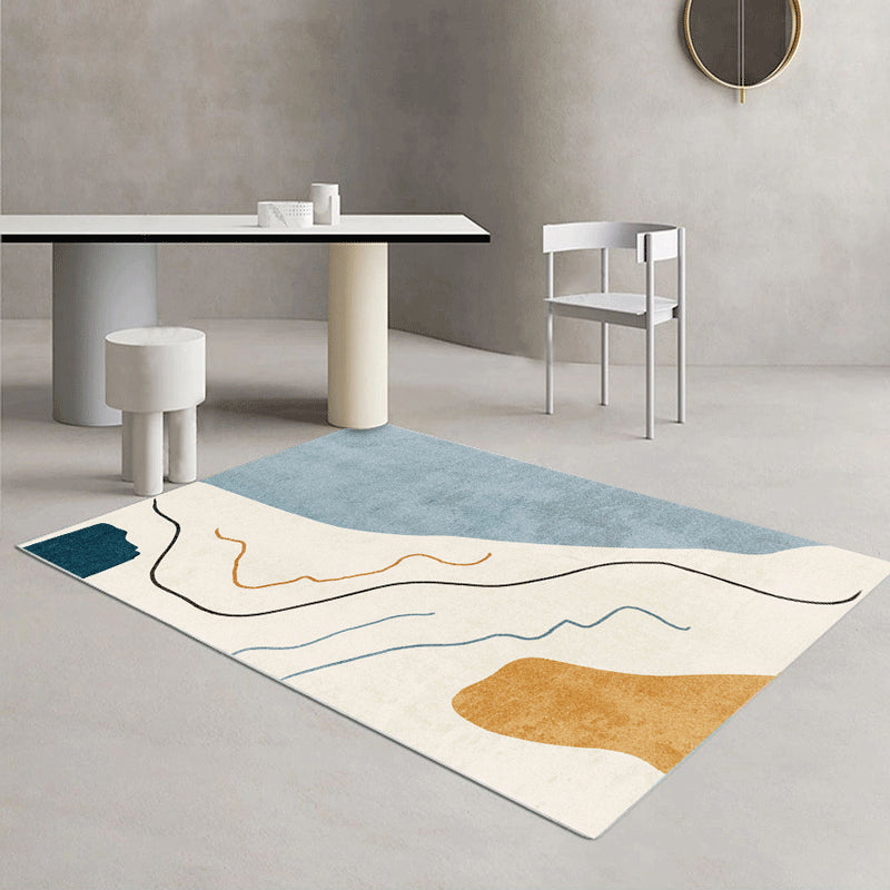 Lisslune | Contemporary Abstract Pattern Carpet Multicolor Polypropylene Carpet Non-Slip Pet Friendly Stain Resistant Carpet for Large Room