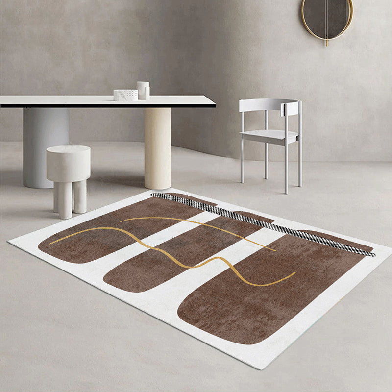 Lisslune | Contemporary Abstract Pattern Carpet Multicolor Polypropylene Carpet Non-Slip Pet Friendly Stain Resistant Carpet for Large Room