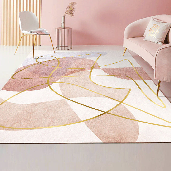 Lisslune | Contemporary Abstract Pattern Carpet Multicolor Polypropylene Carpet Non-Slip Pet Friendly Stain Resistant Carpet for Large Room