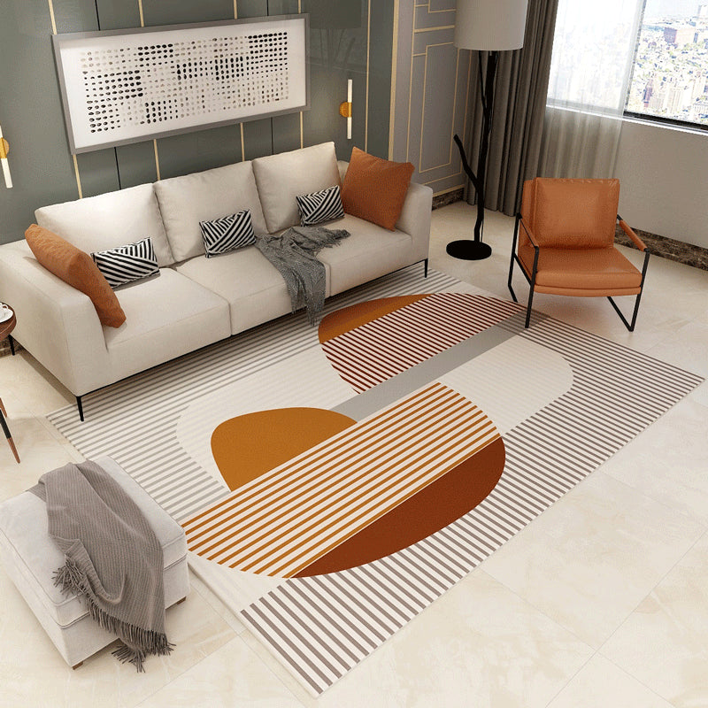 Lisslune | Contemporary Abstract Pattern Carpet Multicolor Polypropylene Carpet Non-Slip Pet Friendly Stain Resistant Carpet for Large Room