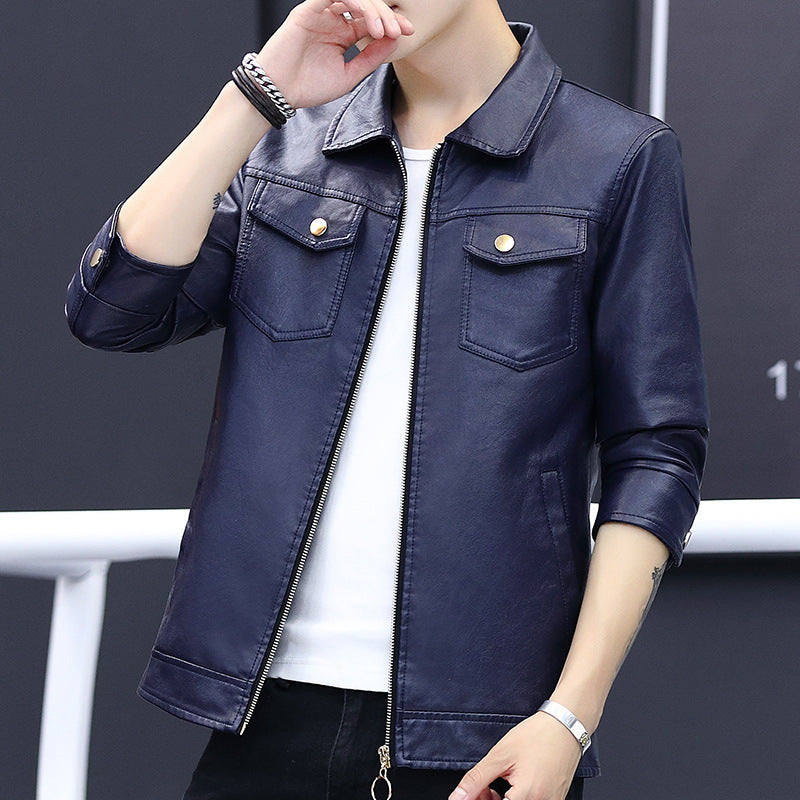Men's Stylish Leather Jacket with Practical Pockets Lisslune
