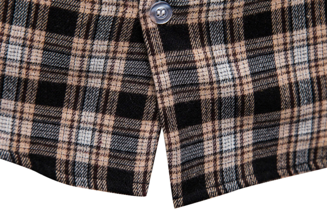 Men's Casual Flannel Shirt with Integrated Hoodie Lisslune