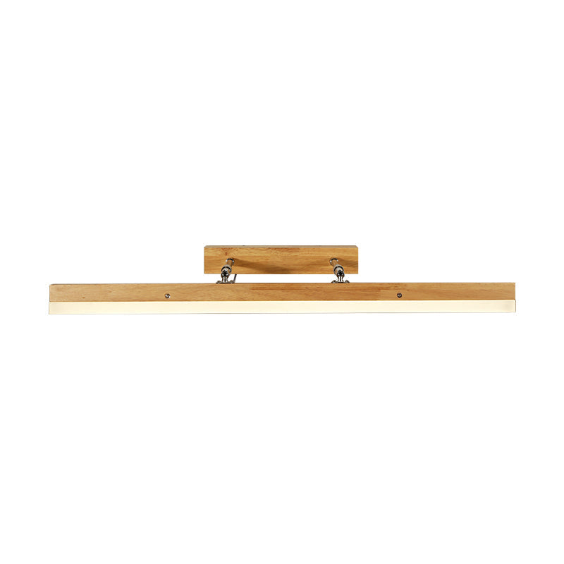 Skørter | Linear Vanity Light Contemporary Wood Led Beige Wall Mounted Vanity Lamp in White/Warm Light, 16"/23.5"/31.5" Wide