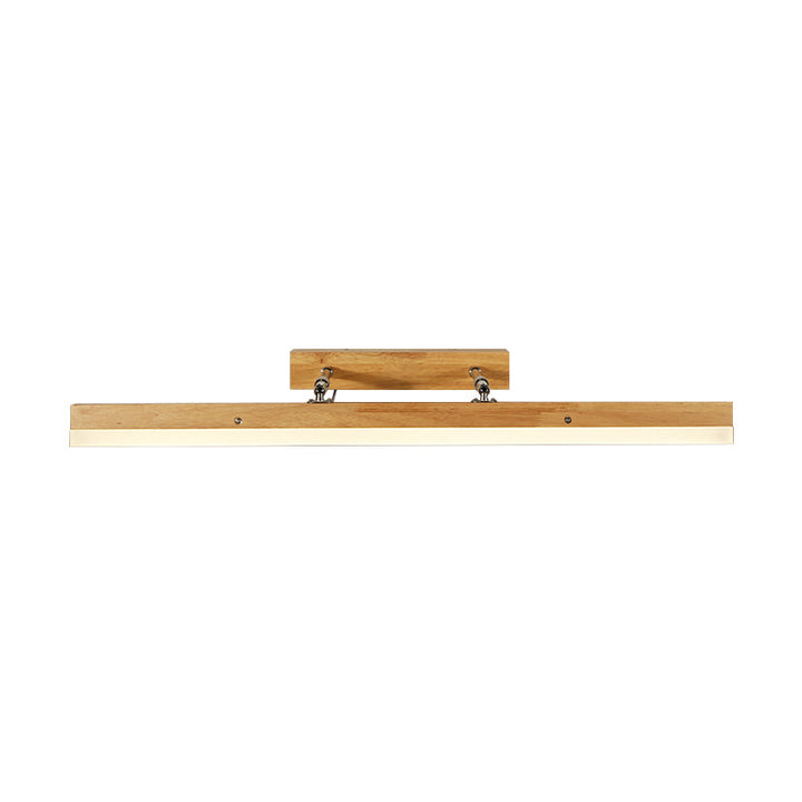 Skørter | Linear Vanity Light Contemporary Wood Led Beige Wall Mounted Vanity Lamp in White/Warm Light, 16"/23.5"/31.5" Wide