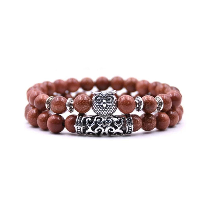 Lisslune | Owl Charm Natural Stone Bracelet